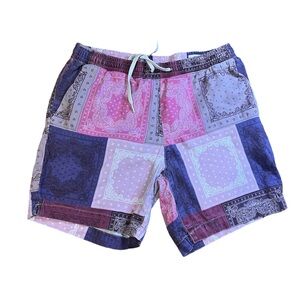 Men’s PacSun Pink Purple Bandana Volley Cotton Blend Pull on Shorts Size small